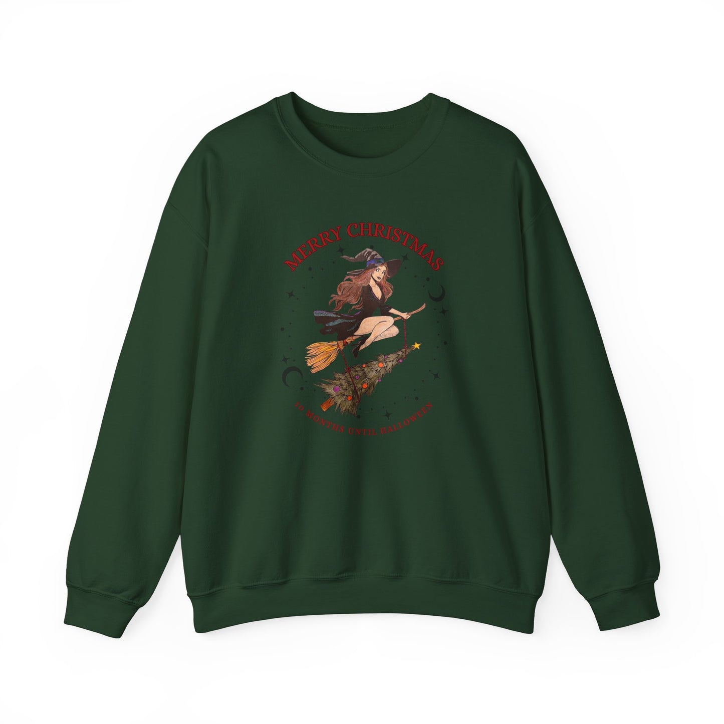 Witchy Merry Christmas/Halloween Crewneck Sweatshirt