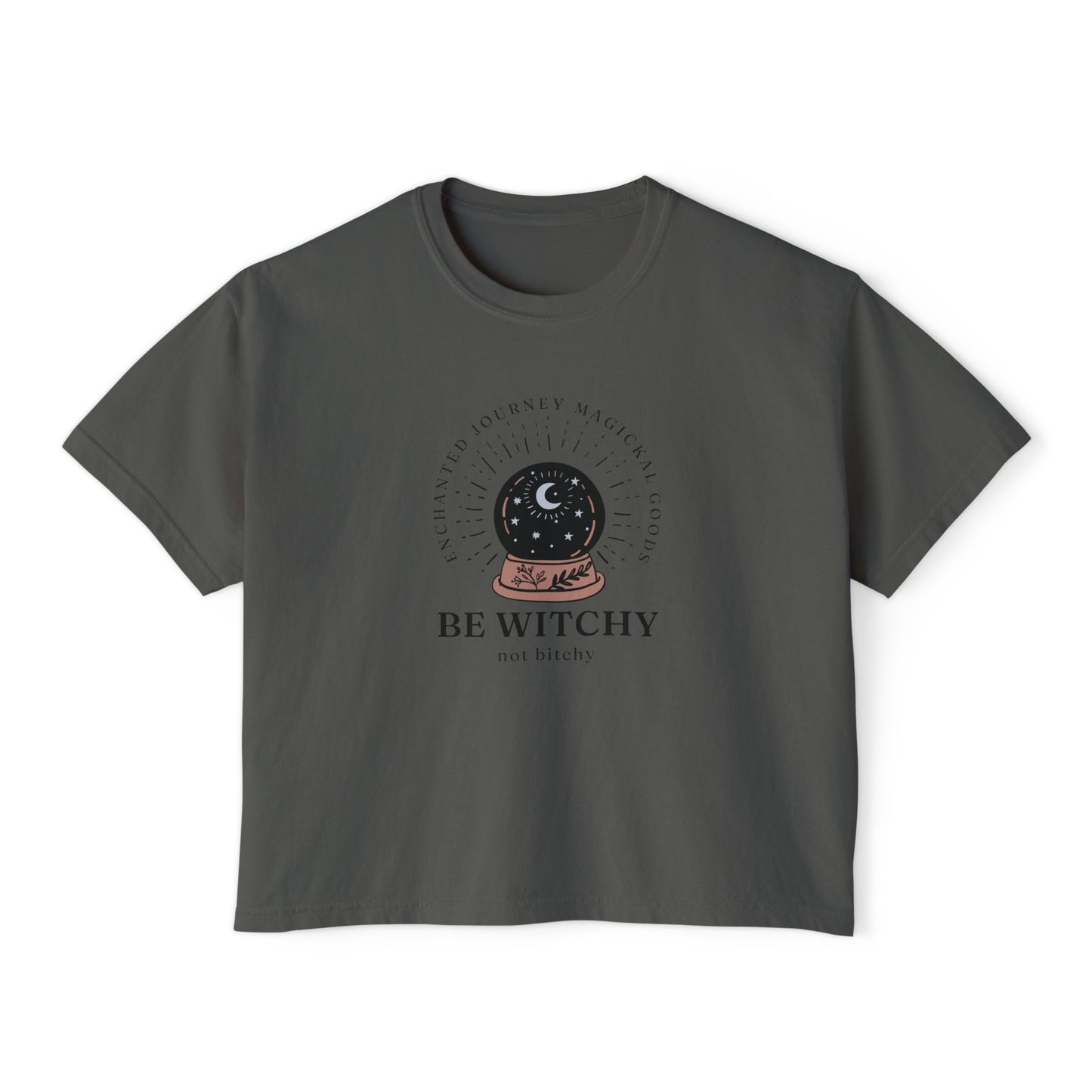 Be Witchy, Not Bitchy Boxy Cropped Tee