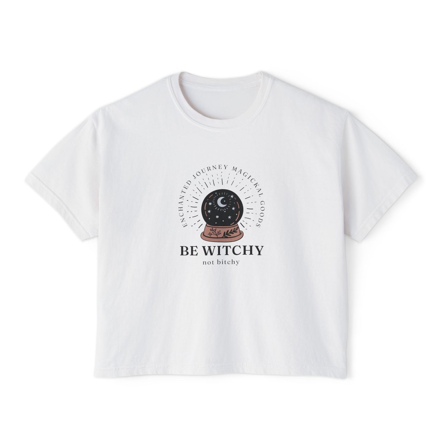 Be Witchy, Not Bitchy Boxy Cropped Tee