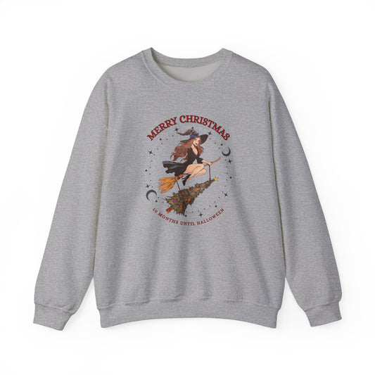 Witchy Merry Christmas/Halloween Crewneck Sweatshirt