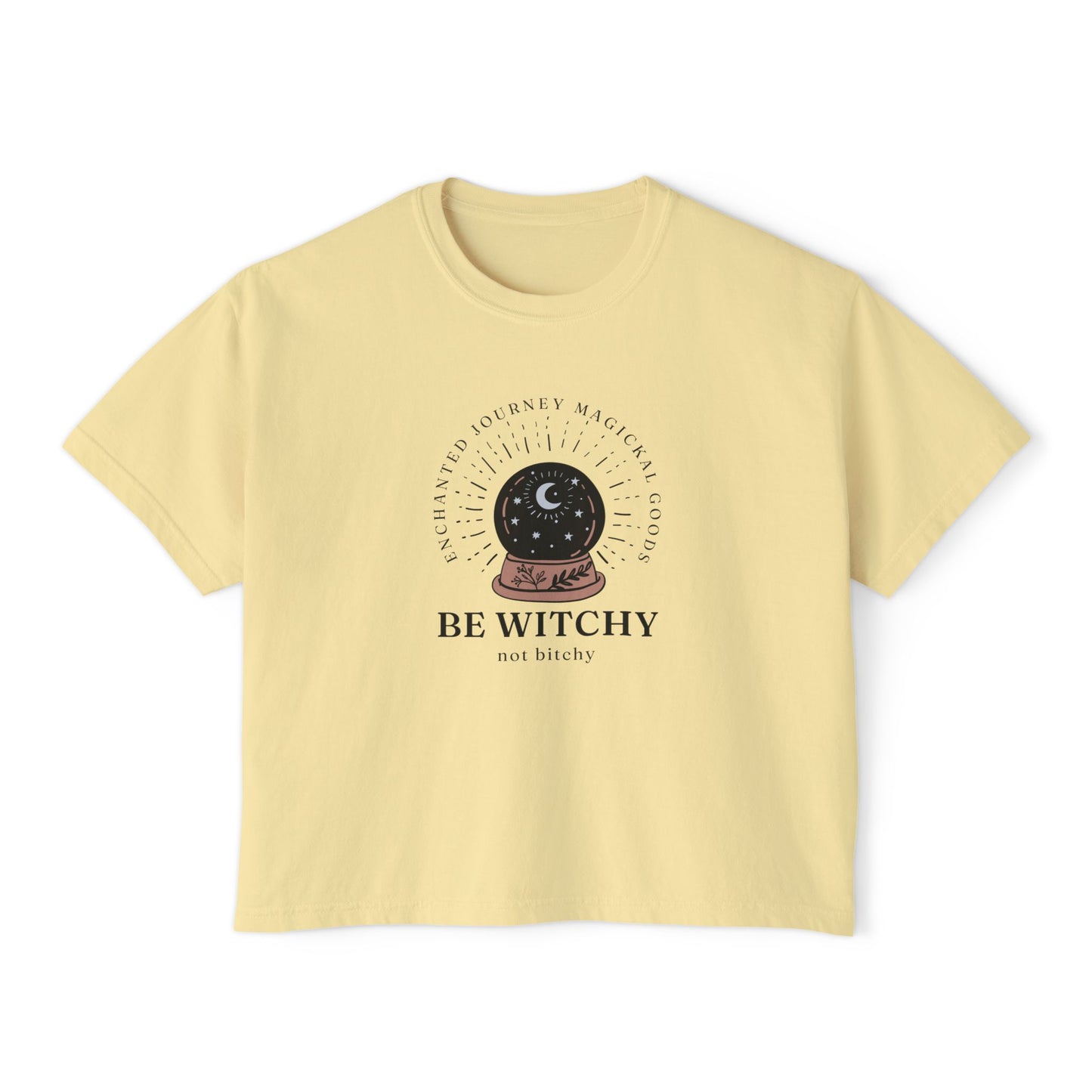 Be Witchy, Not Bitchy Boxy Cropped Tee