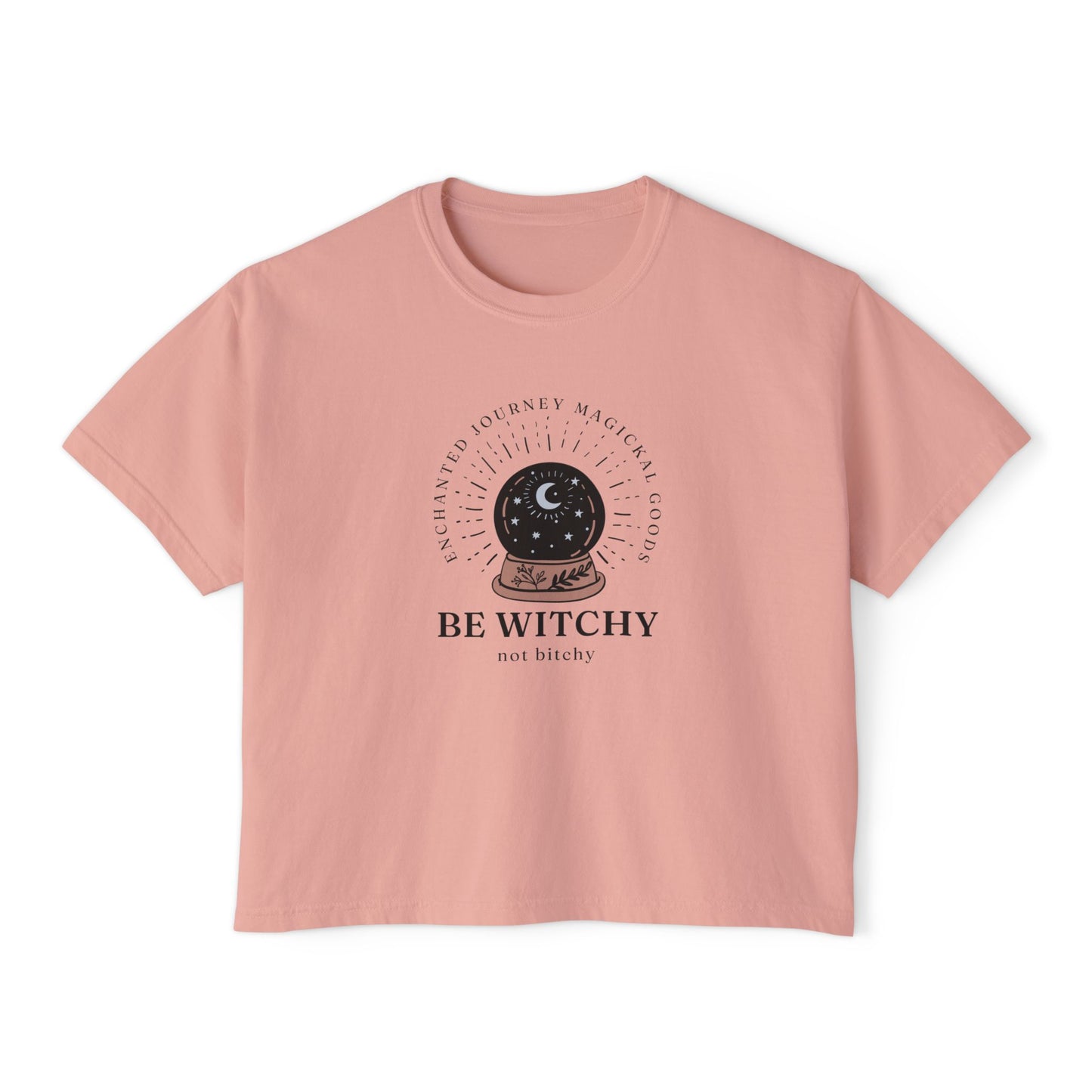 Be Witchy, Not Bitchy Boxy Cropped Tee