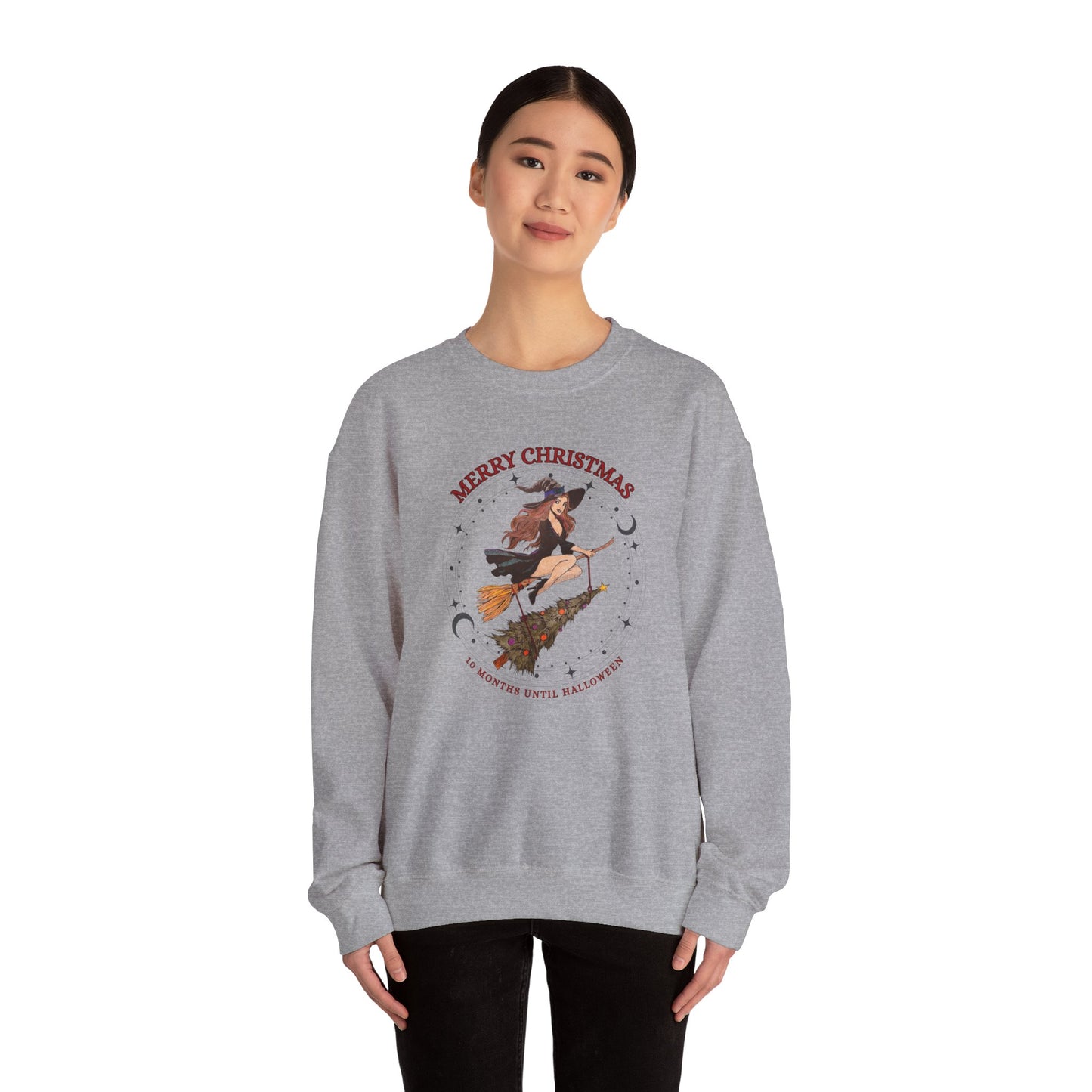 Witchy Merry Christmas/Halloween Crewneck Sweatshirt