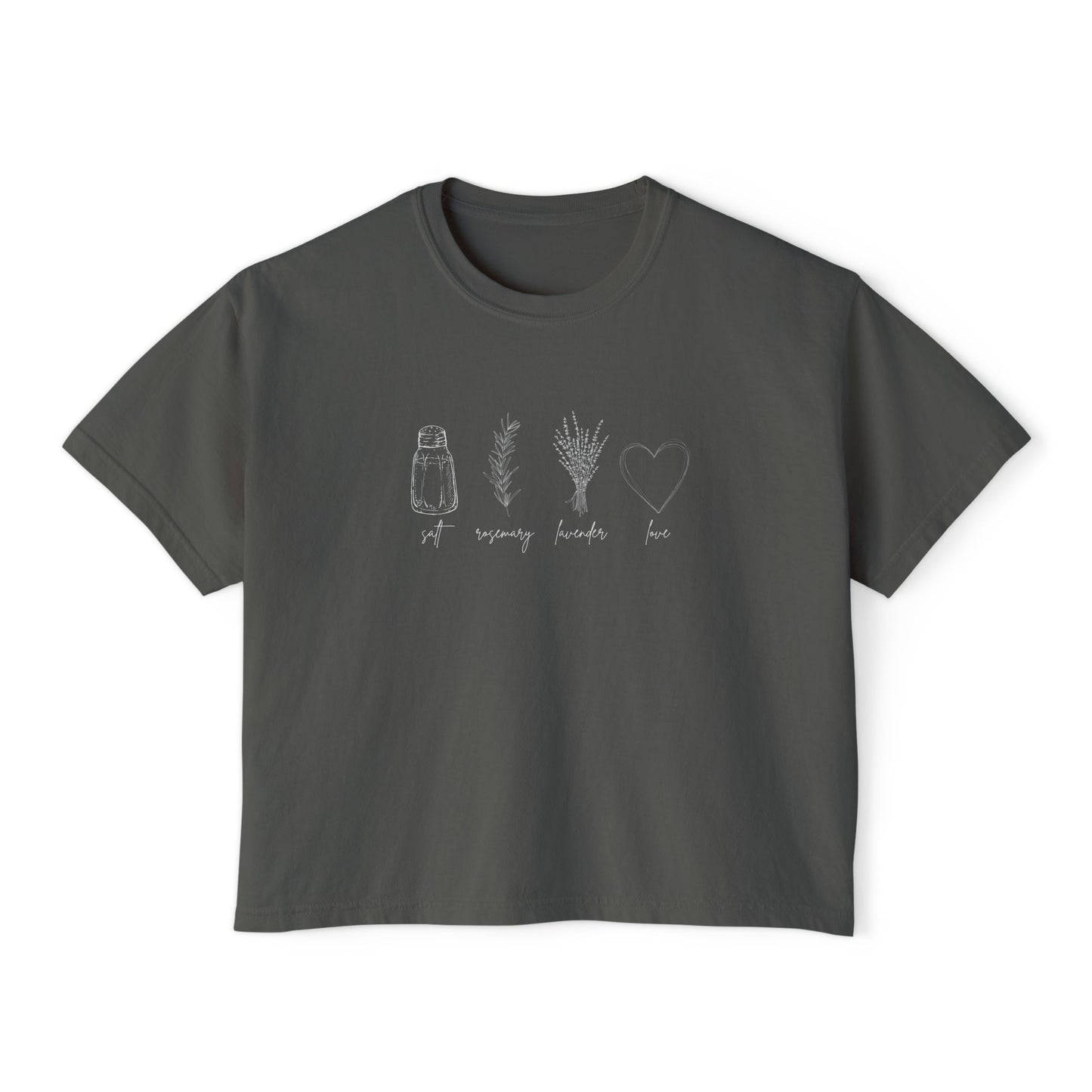 Salt, Rosemary, Lavender, & Love Boxy Cropped Tee