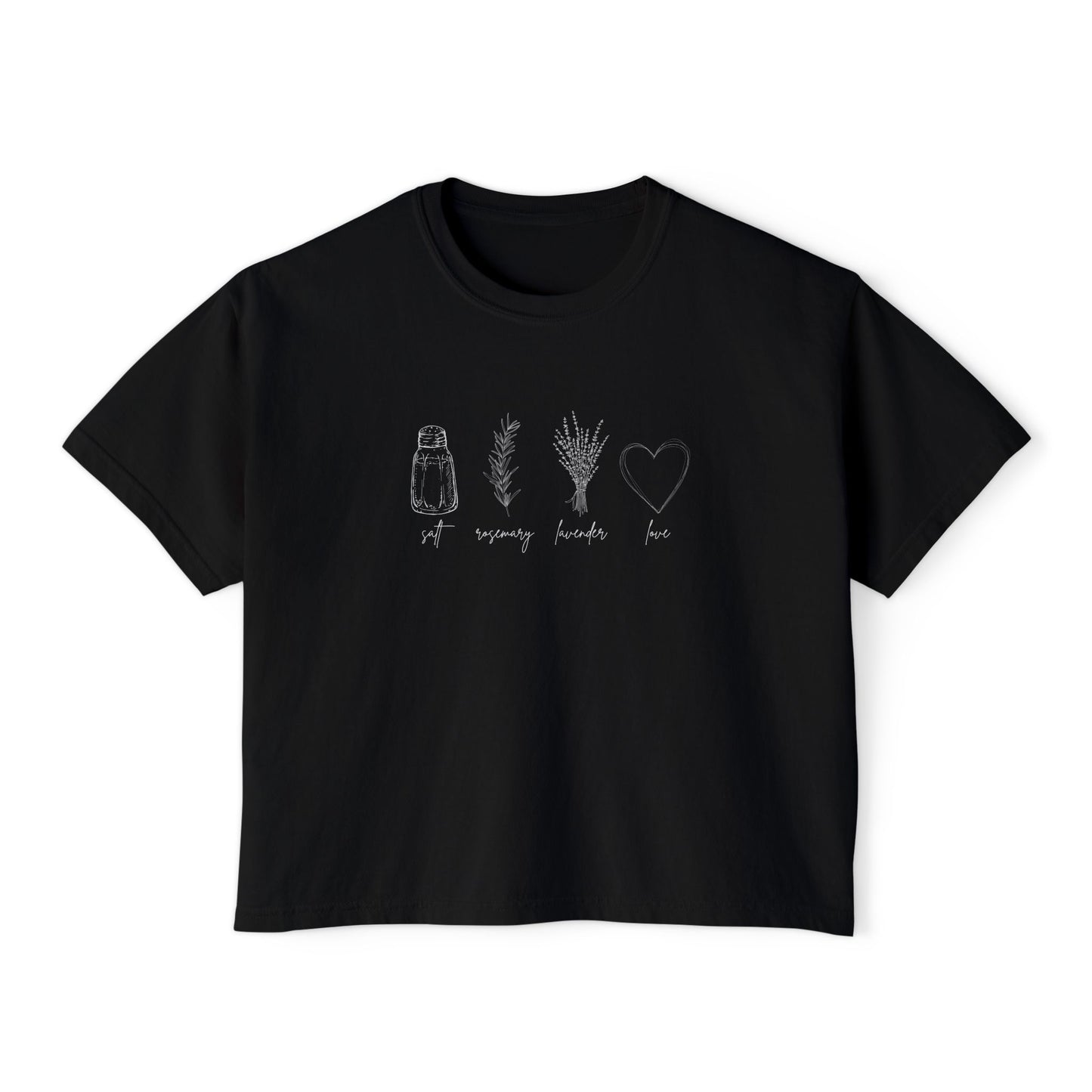 Salt, Rosemary, Lavender, & Love Boxy Cropped Tee