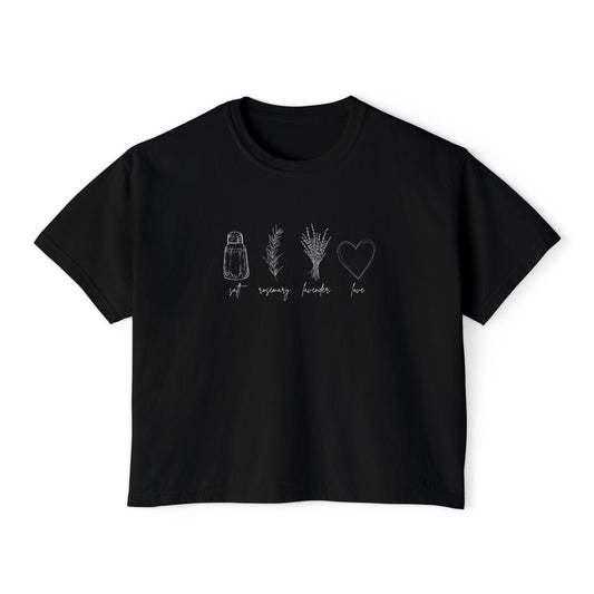 Salt, Rosemary, Lavender, & Love Boxy Cropped Tee
