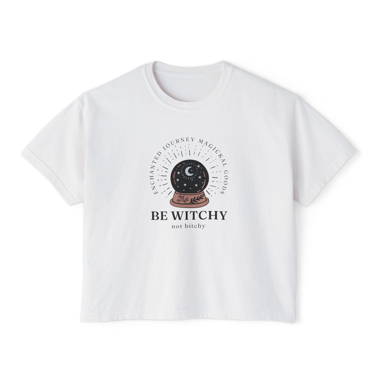 Be Witchy, Not Bitchy Boxy Cropped Tee