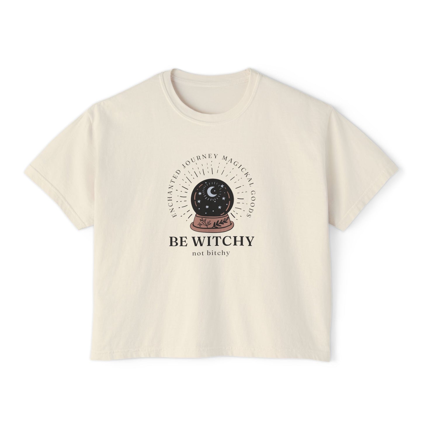 Be Witchy, Not Bitchy Boxy Cropped Tee